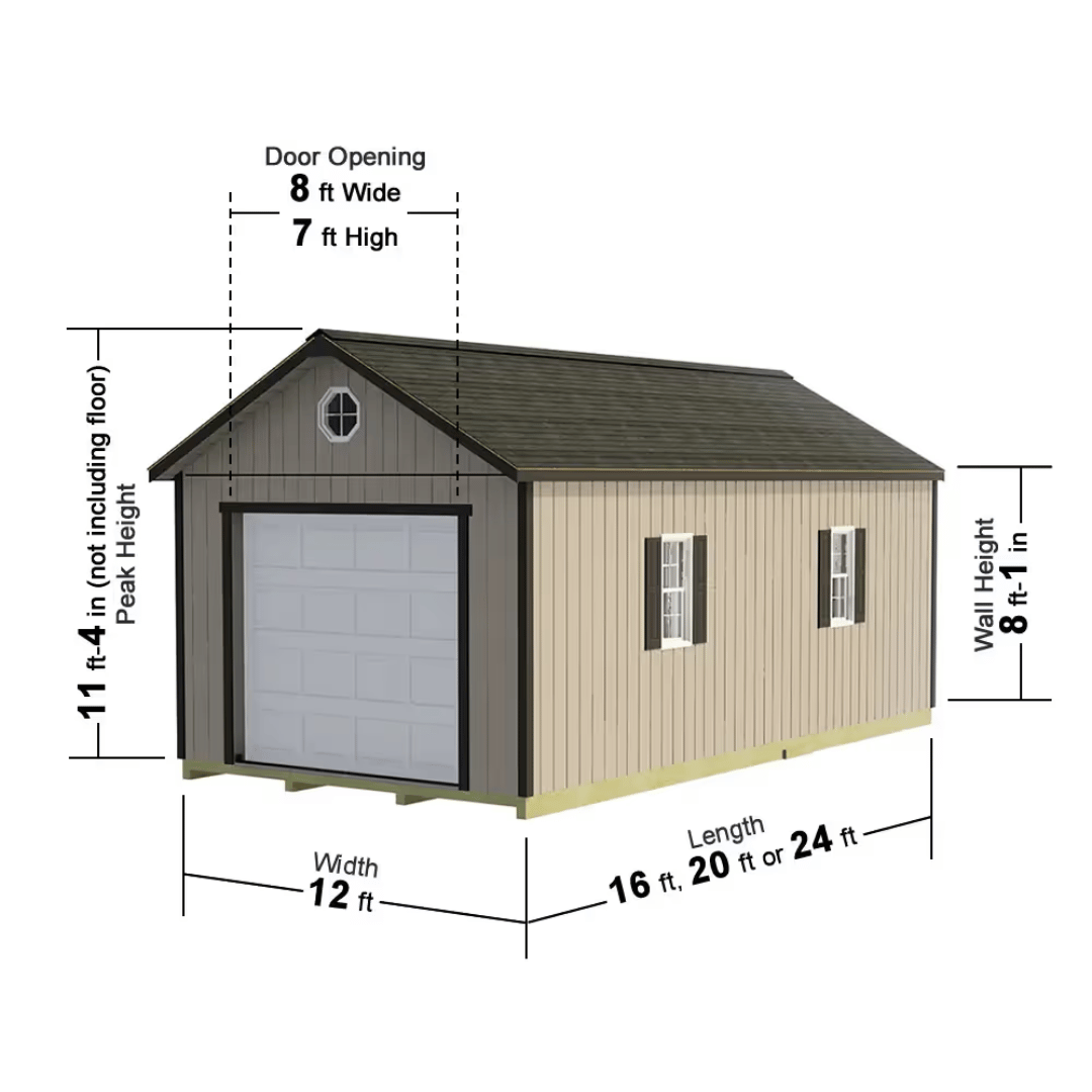 Tailored Titan Series Garage Kits Standard Dimensions