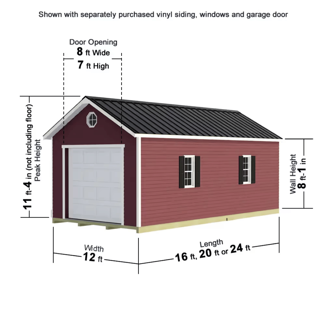 Tailored Titan Series Garage Kits Vinyl Dimennsions