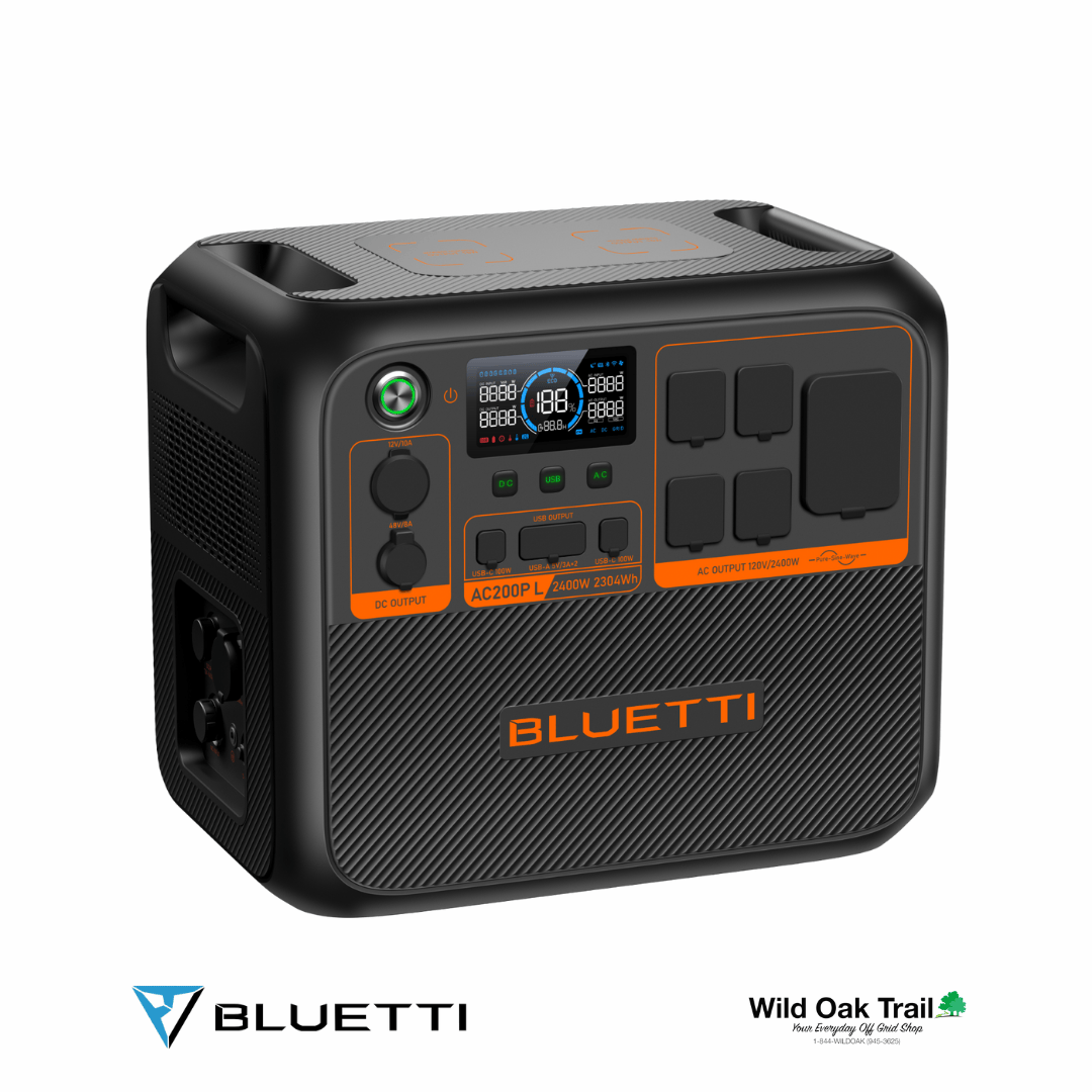 Bluetti AC200P L right angled view with top