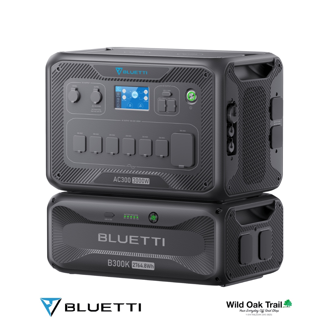Bluetti AC300 with B300K Battery angled view 2