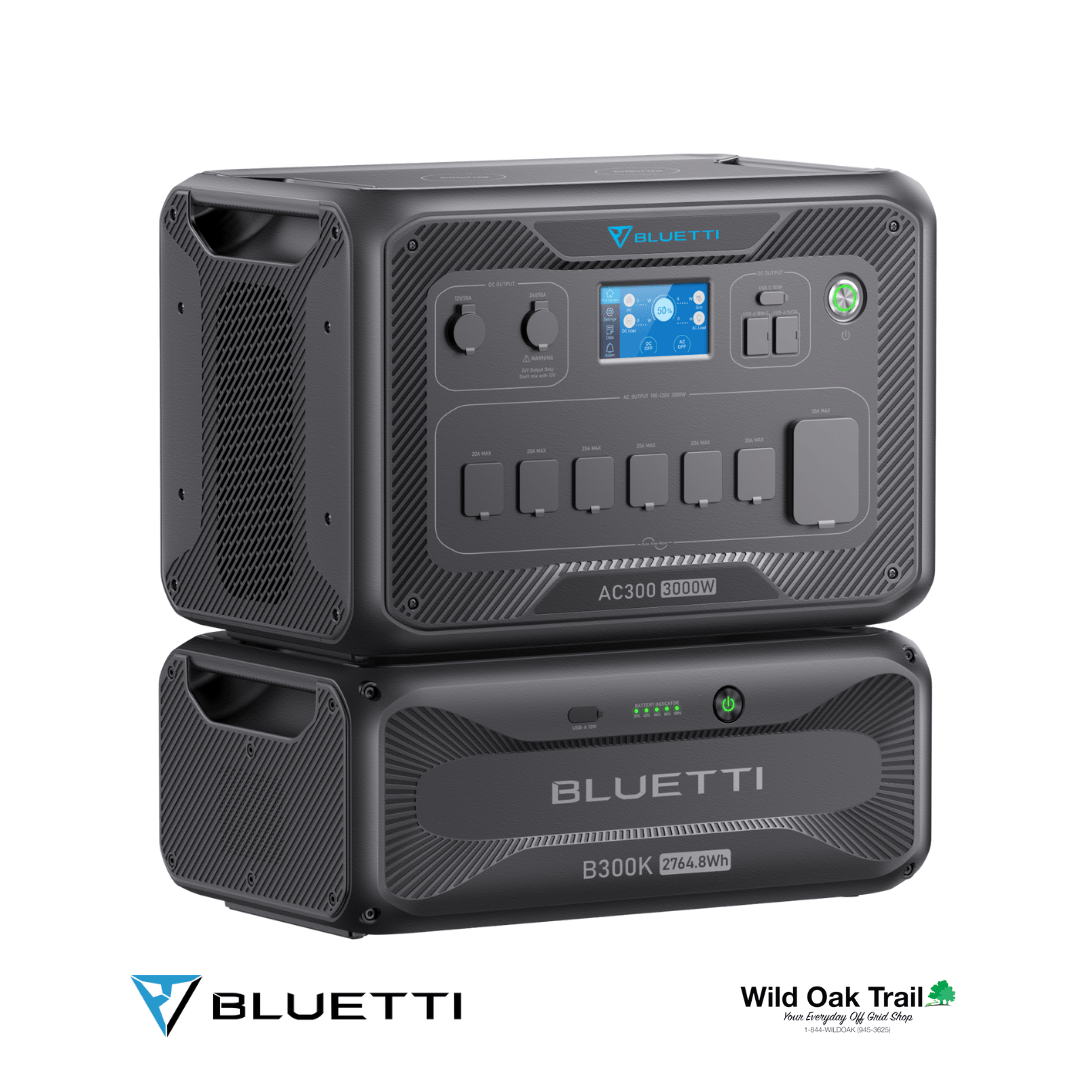 Bluetti AC300 with B300K Battery angled view