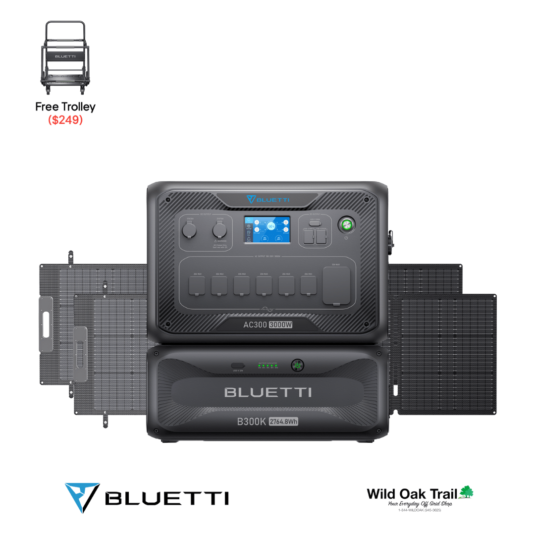 Bluetti AC300 with B300K Battery with two 200W solar panels