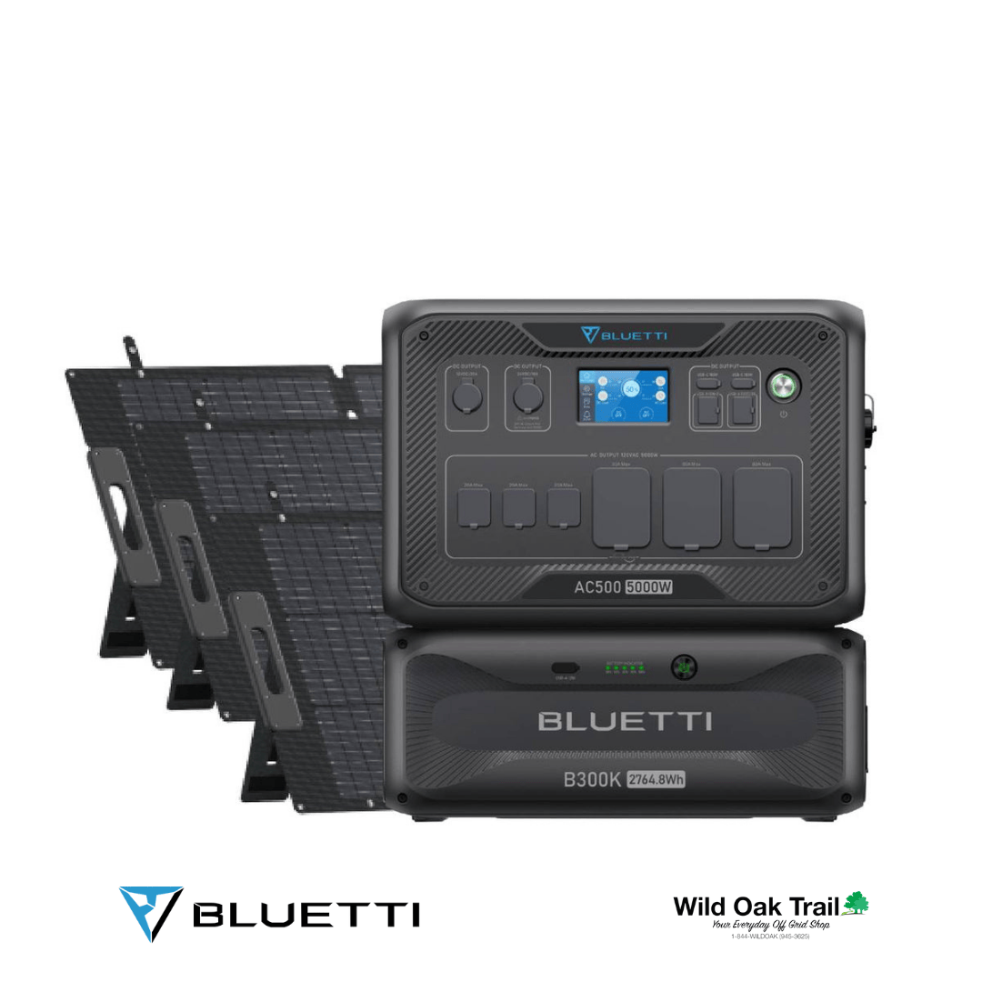 Bluetti AC500 with B300K Battery and three 200W Solar panels