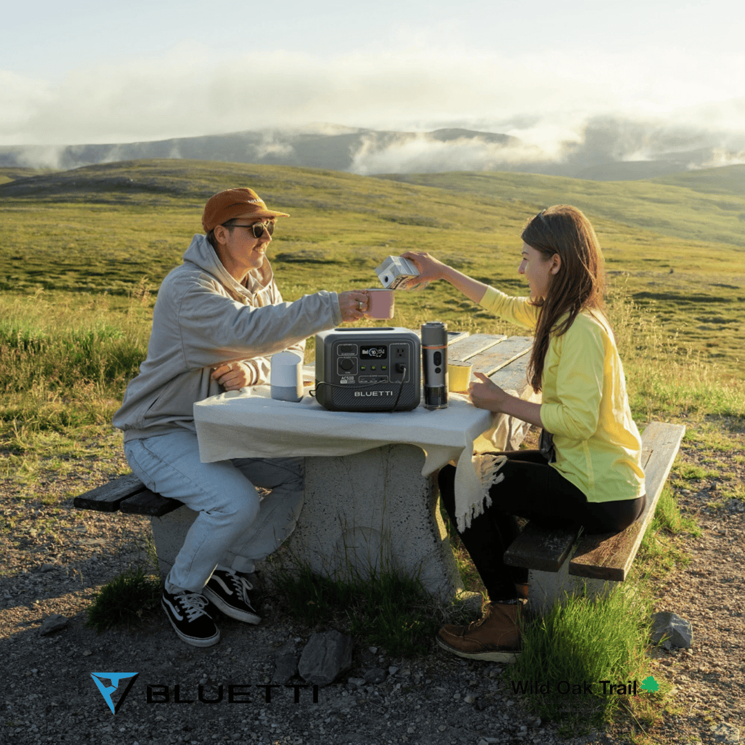 Bluetti AC50B with couple on grassland