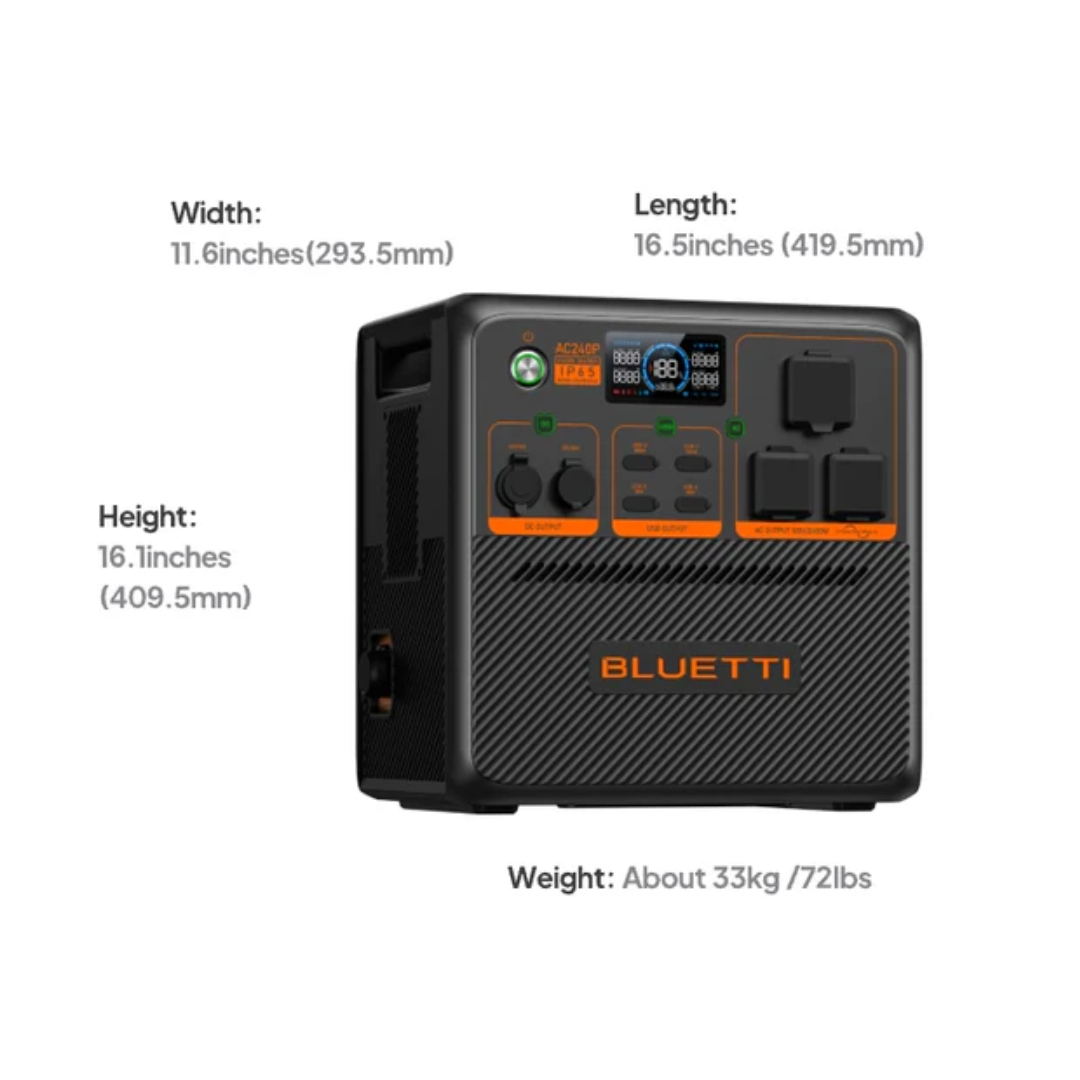 Bluetti AC240P Dimensions and Weight