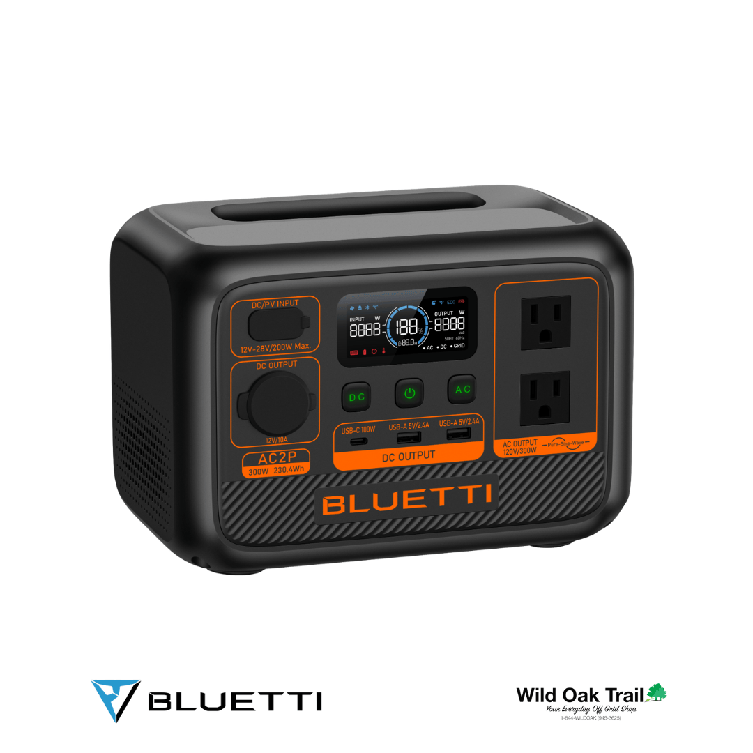 Bluetti AC2P right angled view with top