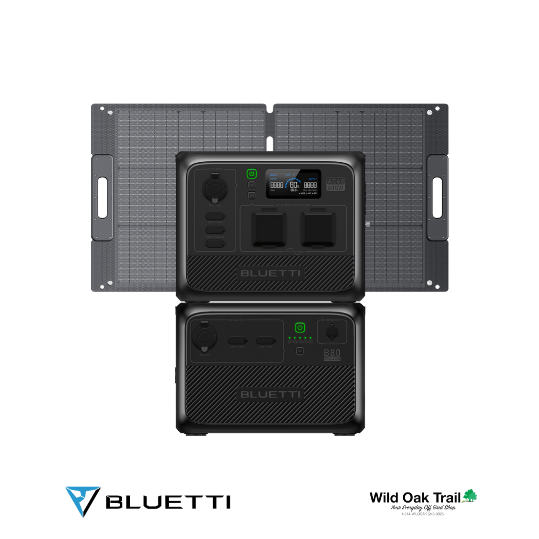 Bluetti AC60 with B80 battery and 100W Solar panel