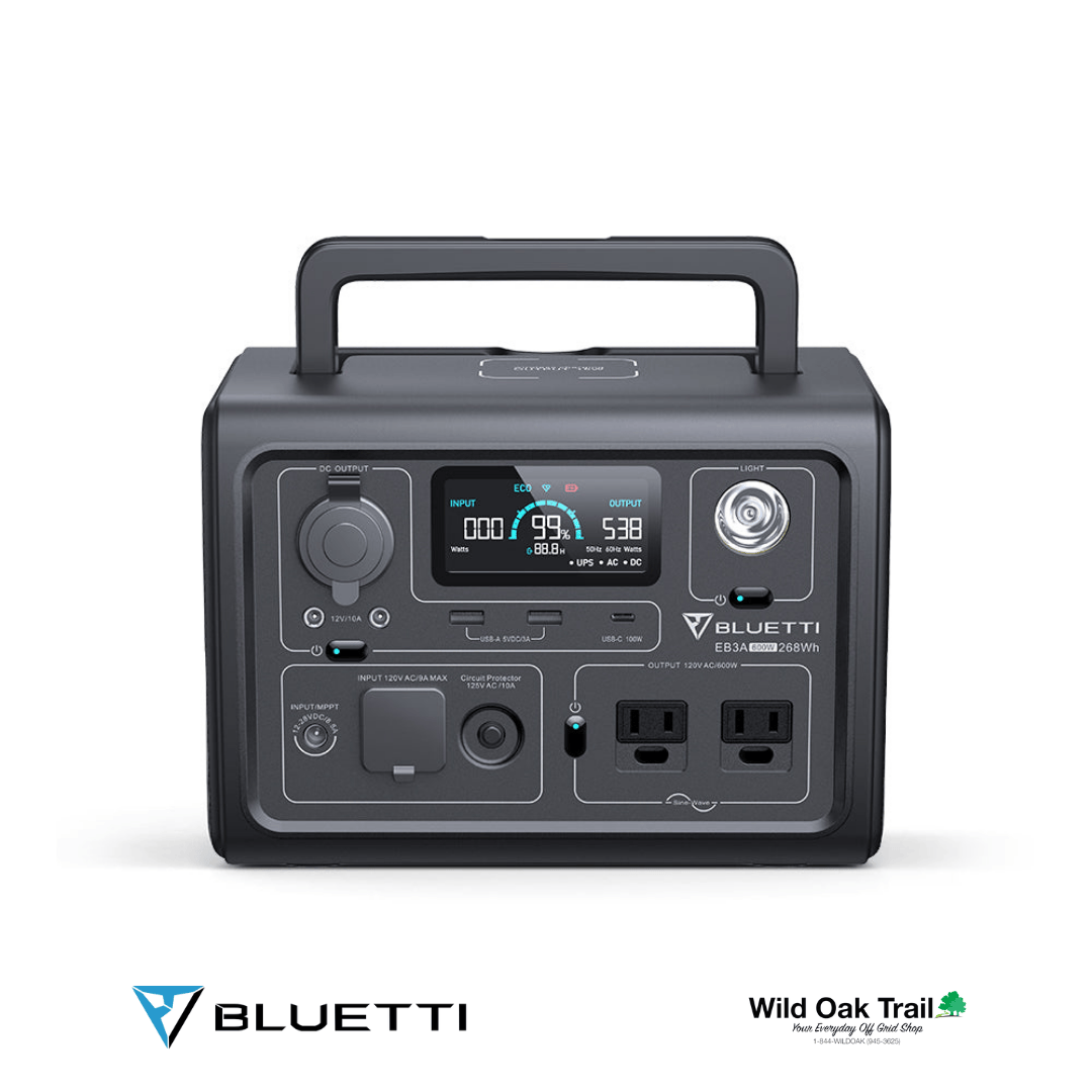 Bluetti EB3A front view with handle