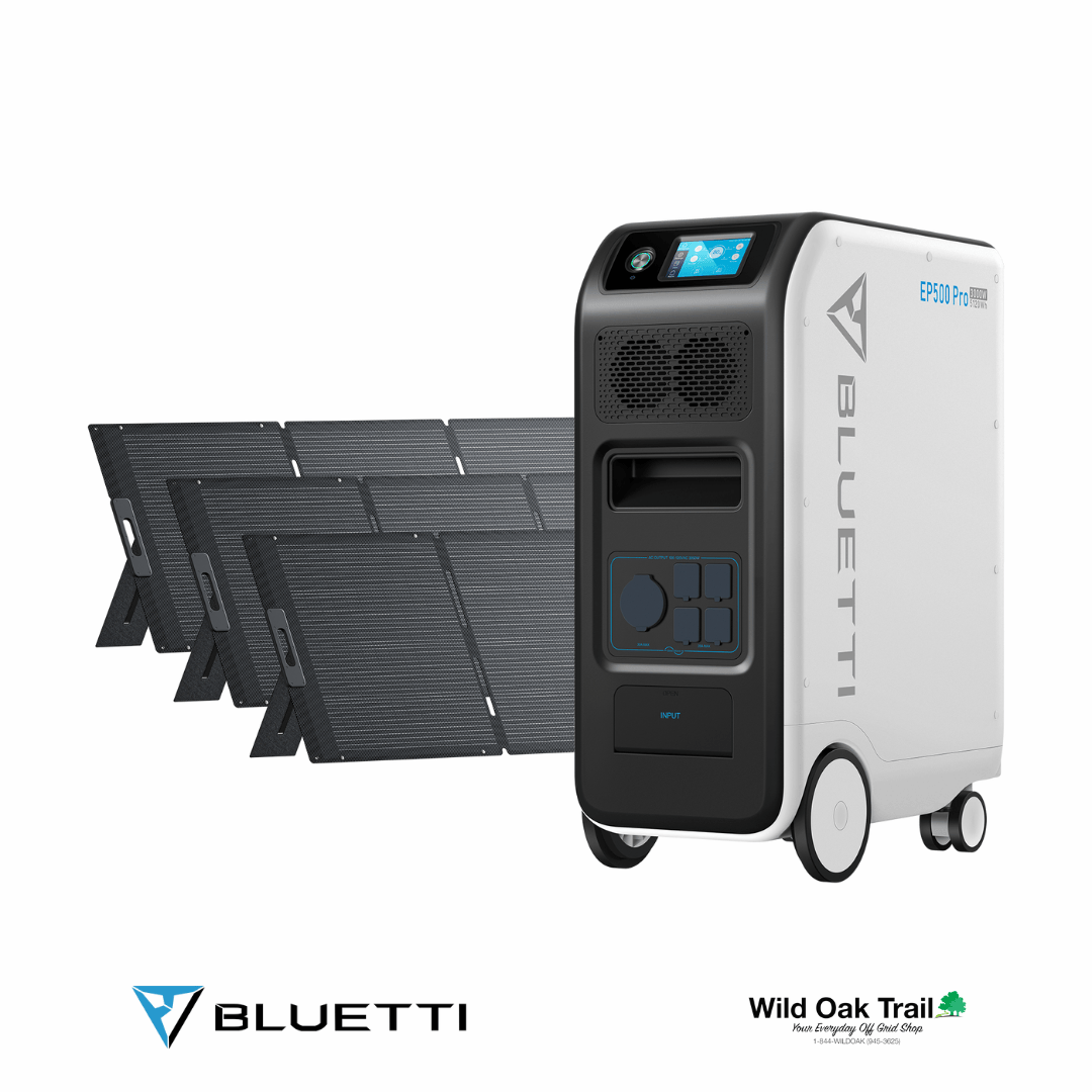 Bluetti EP500 Pro with three 350W solar panels