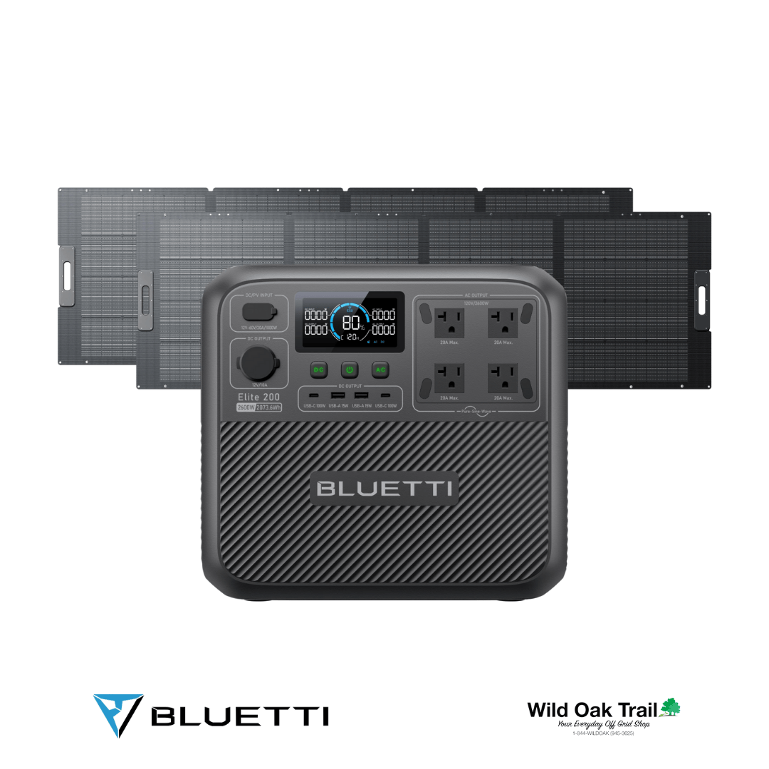 Bluetti Elite 200 V2 with two 350W solar panels