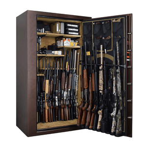 Browning Rawhide Series 49-Gun Tall Safe with guns stored inside