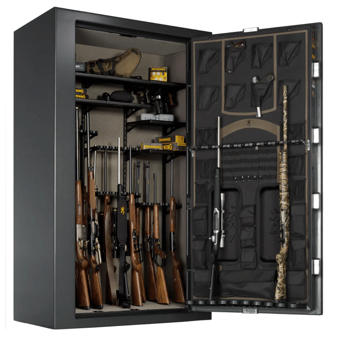 Browning Silver Series 49-Gun Tall Safe with guns stored inside