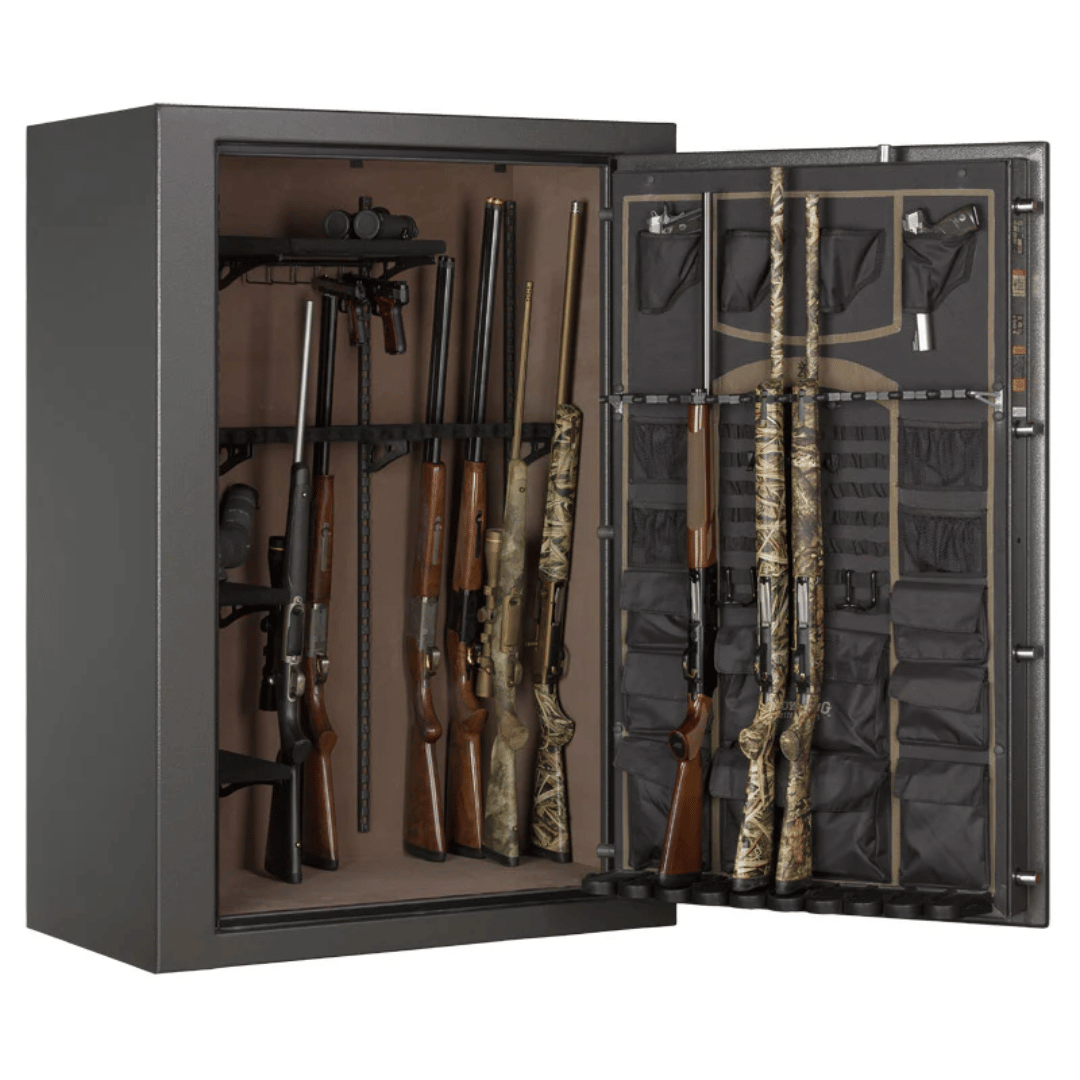 Browning Sporter Hawg Series 49-Gun Safe with guns stored inside