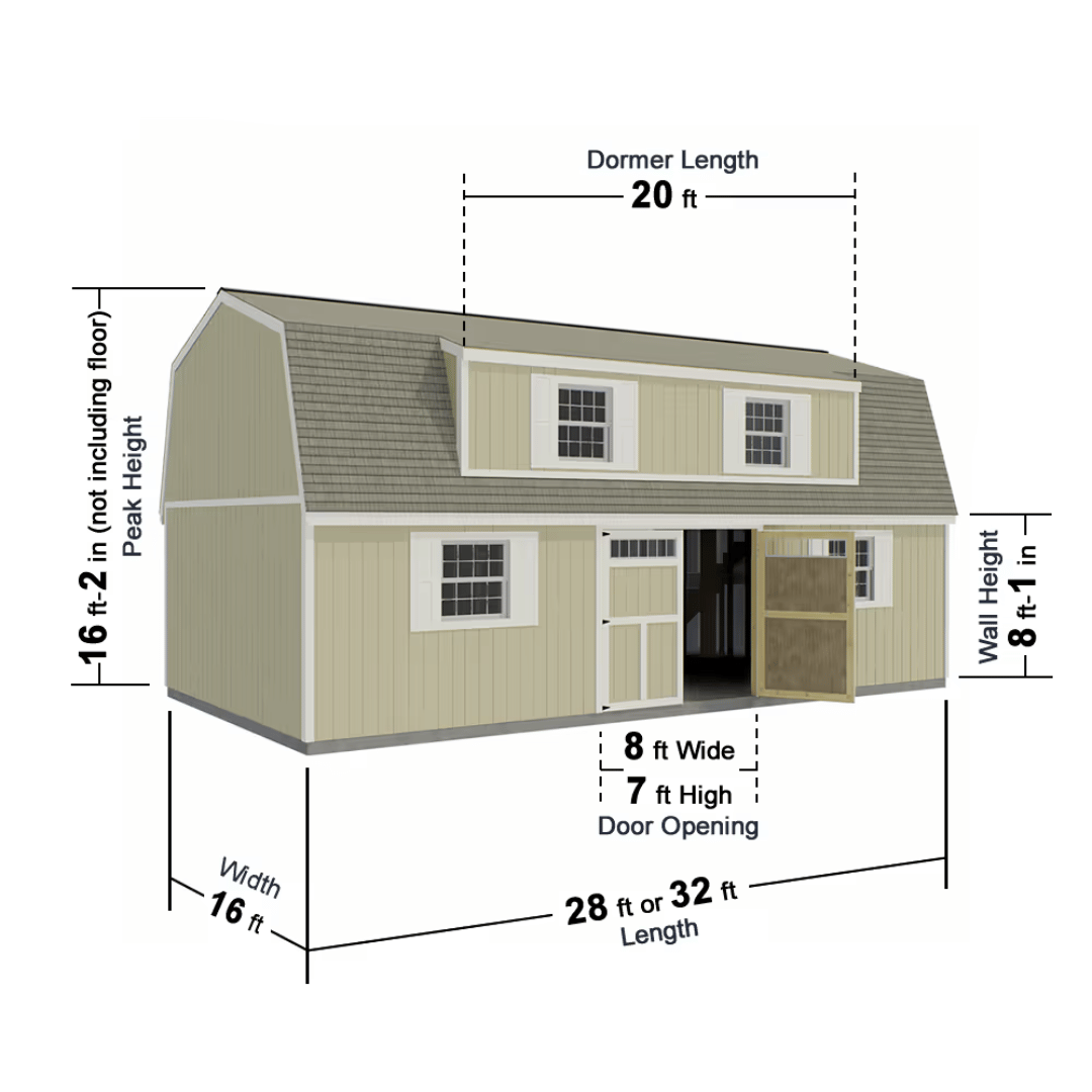 Crafted Colossal Series  Barndominiums Transom door + Dormer Kit Dimensions