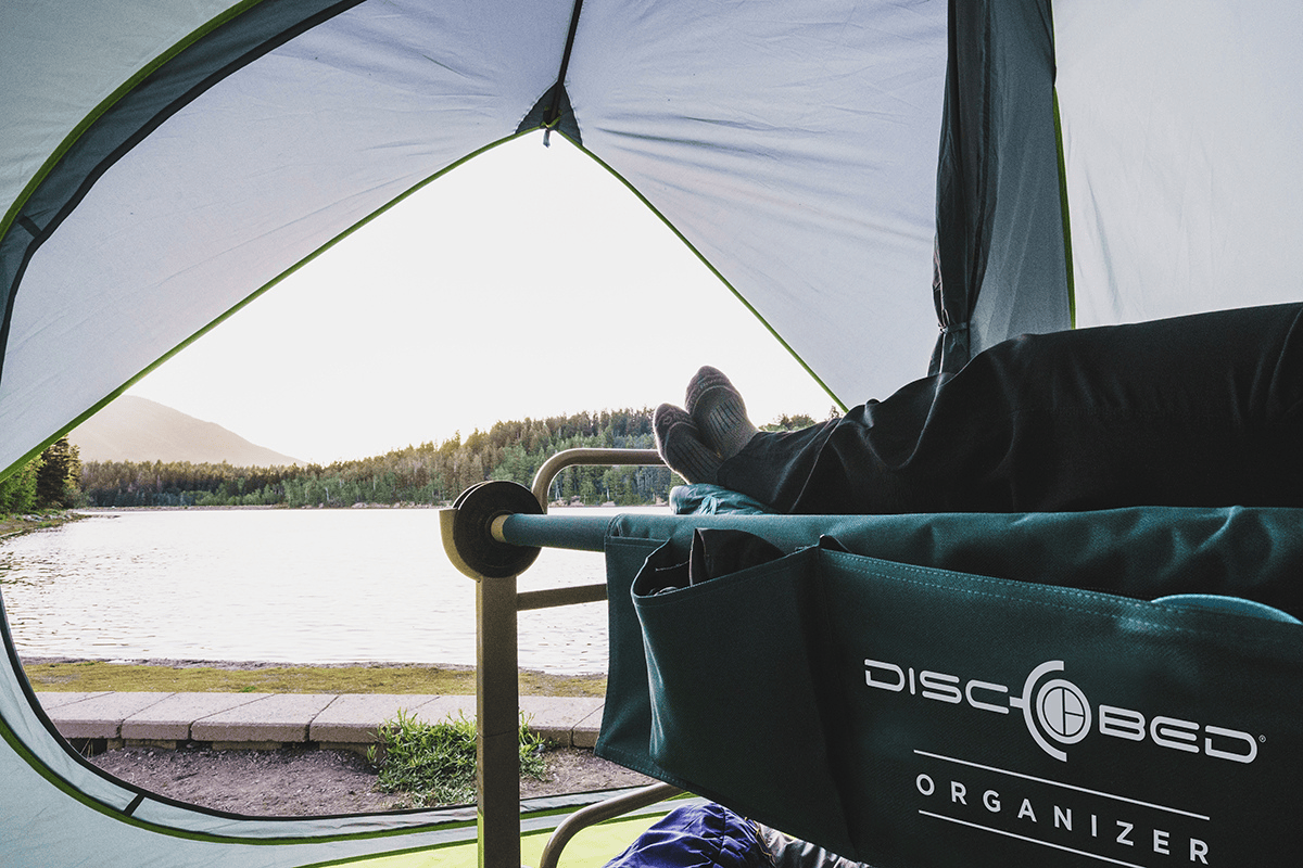 Disc-O-Bed Adult Bed Side Organizer outdoor use