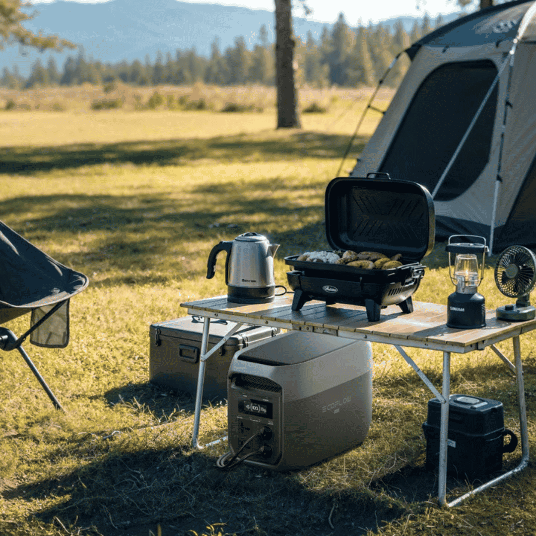 EcoFlow DELTA 3 Max Portable Power Station being used for camping