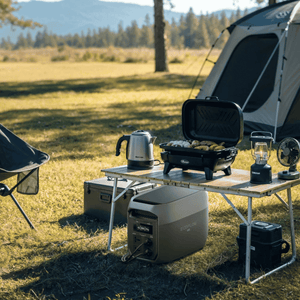 EcoFlow DELTA 3 Max Portable Power Station being used for camping
