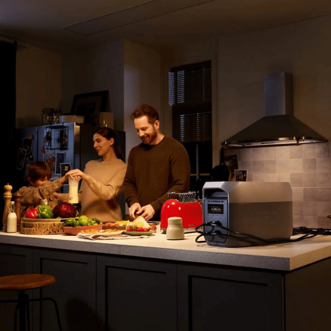 EcoFlow DELTA 3 Max Portable Power Station powering kitchen appliances