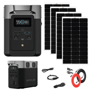 Picture of EcoFlow DELTA 2 + 4 100 Watt 12V Portable Rigid Solar Panel bundle
