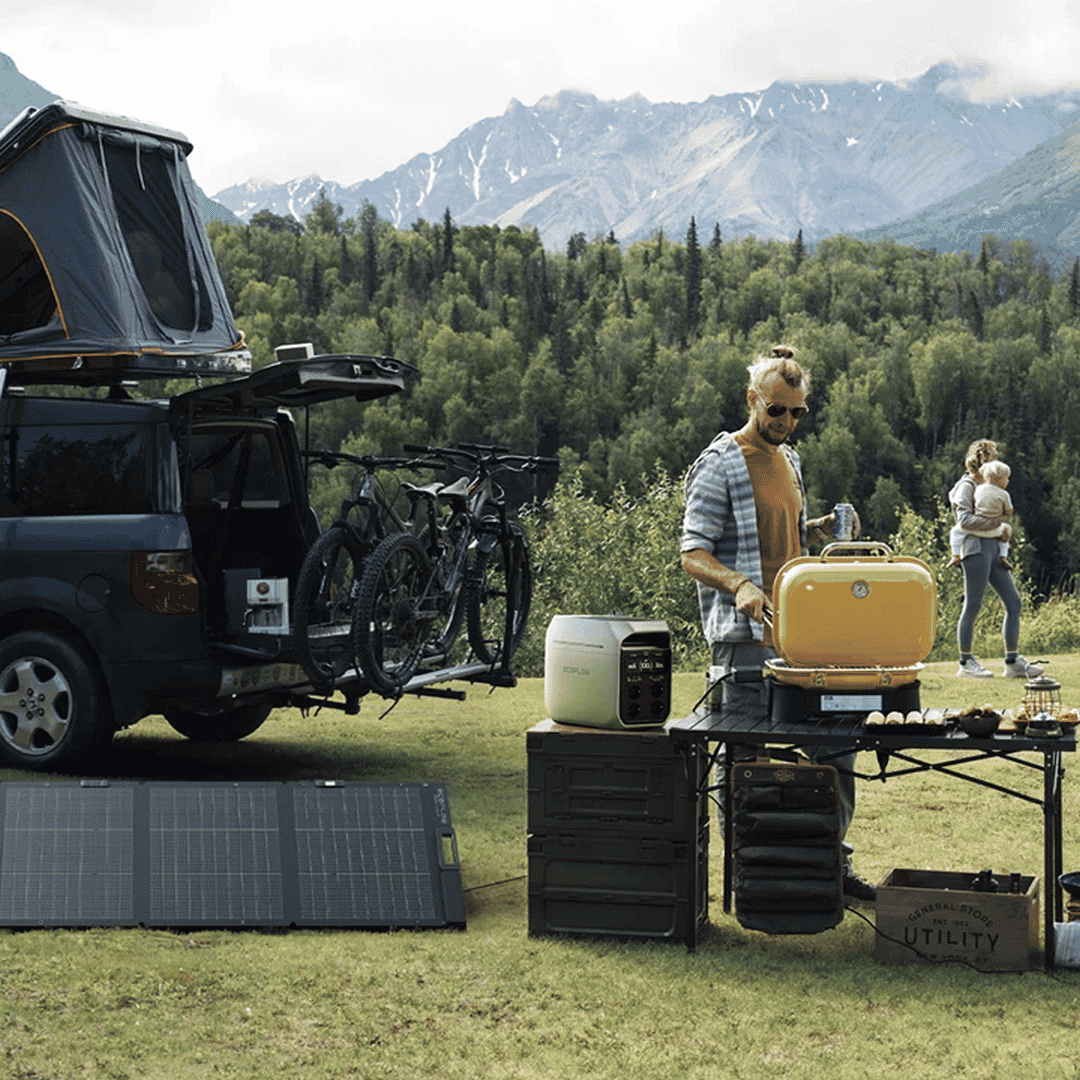 EcoFlow DELTA 3 Plus Portable Power Station camping setup
