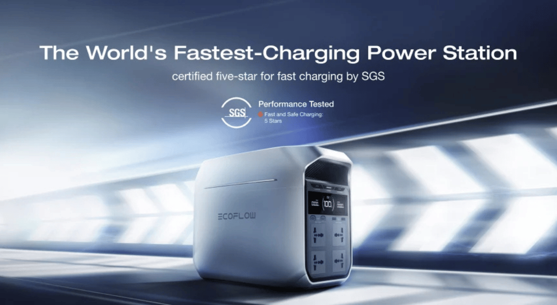 EcoFlow DELTA 3 Plus Portable Power Station charging speed award banner