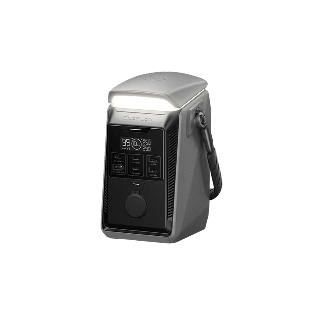 EcoFlow TRAIL Series Portable Power Station 200 DC with light on