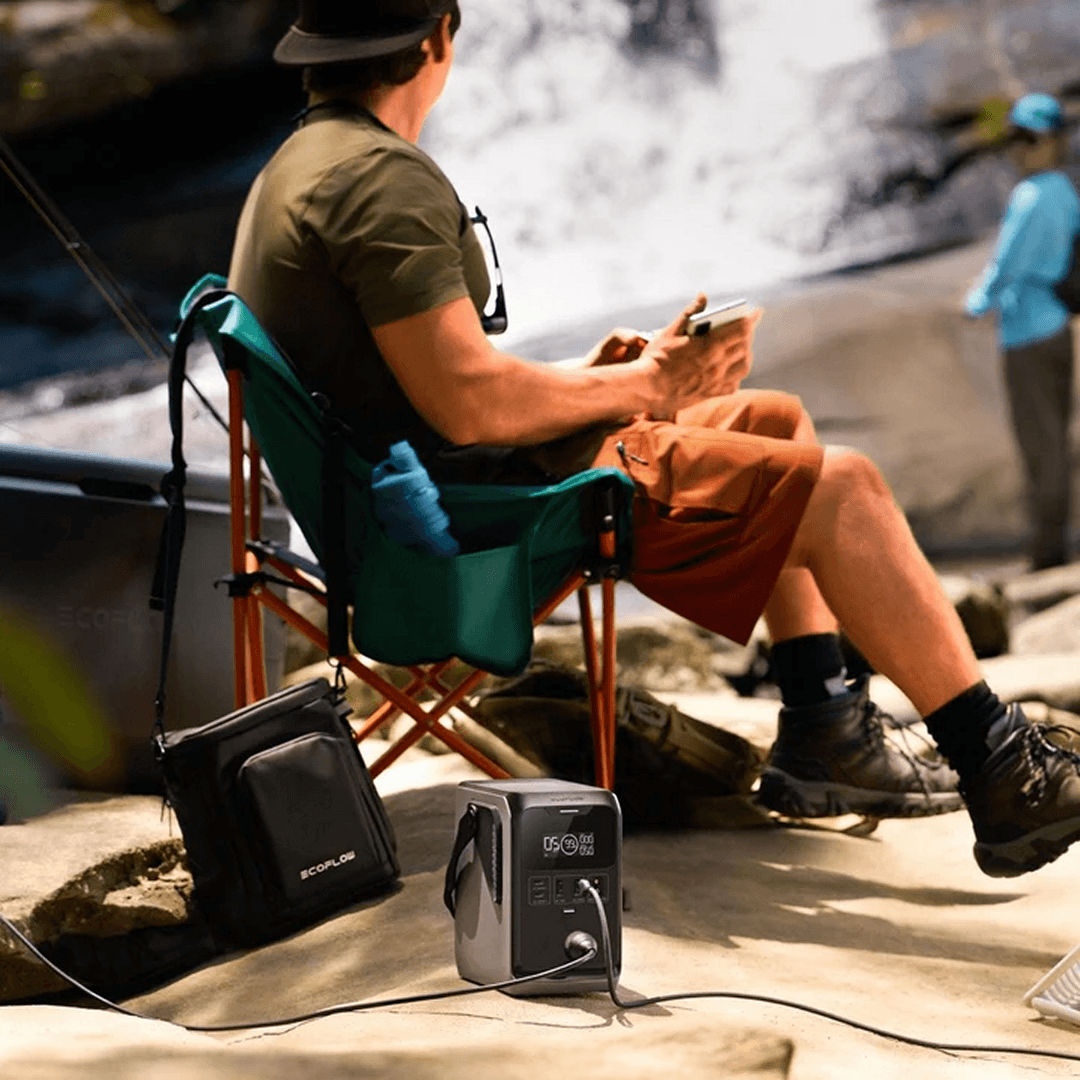 EcoFlow TRAIL Series Portable Power Station being used while camping