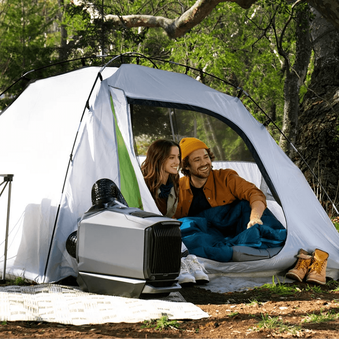 EcoFlow WAVE 3 Portable Air Conditioner being used while camping