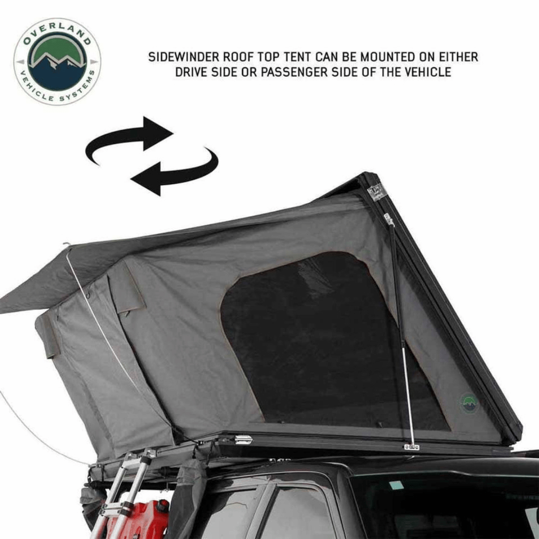 HD Sidewinder Side Load Aluminum Hard Shell Roof Top Tent Interchangeable Orientation 