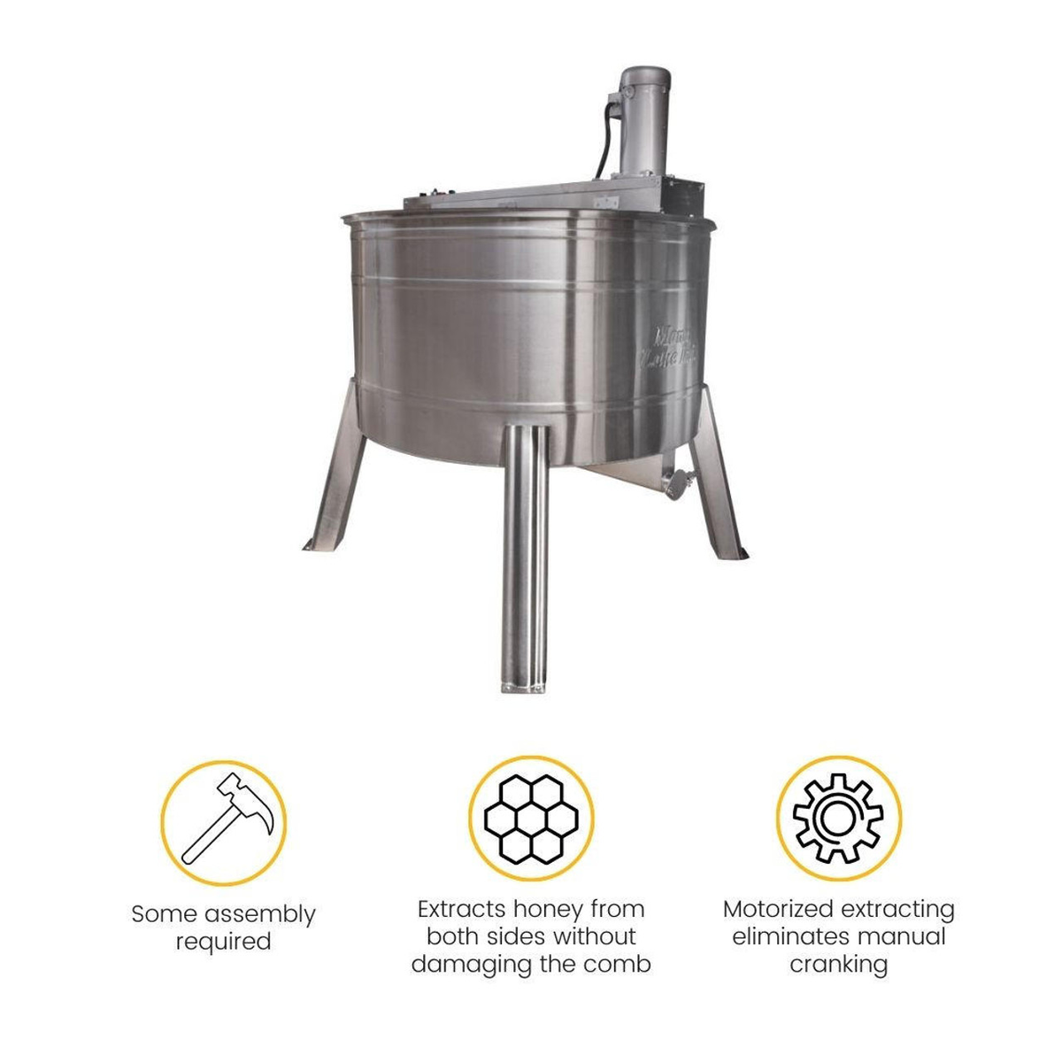 HH926 48 Frame Radial Mann Lake Honey Extractor without Auger additional features