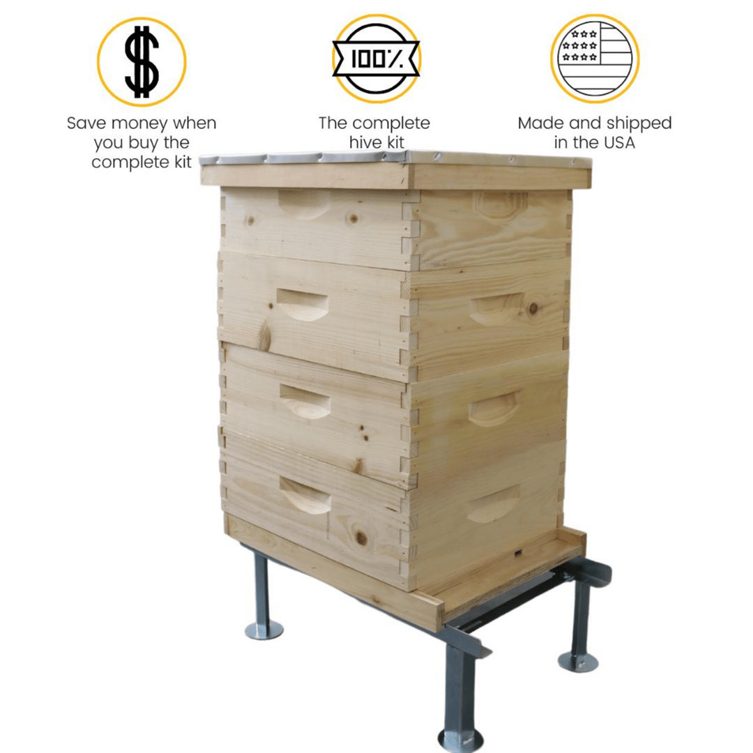HK340 10 Frame 6 5 8ths inch Unpainted Growing Apiary Kit guarantees