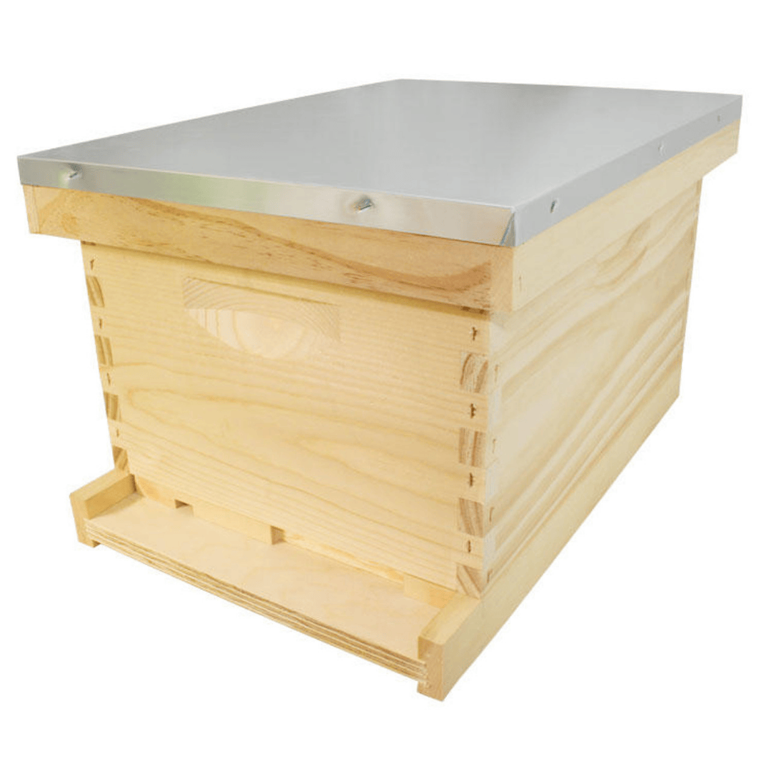 HK560 Unpainted 9 5/8&quot; 8 Frame Traditional Complete Hive Kit