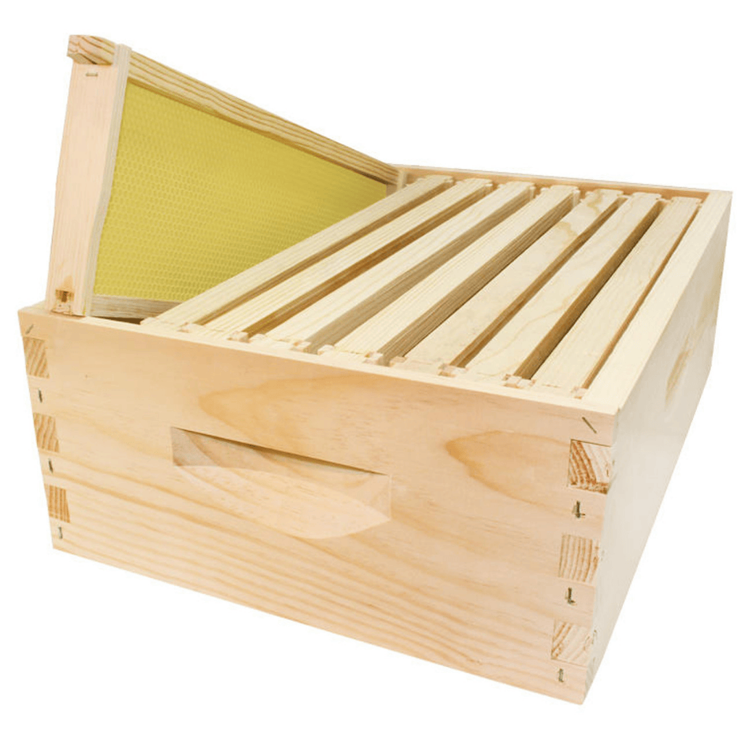 HK600 Unpainted Assembled 6 5/8&quot; 8 Frame Super Kit with Assembled Frames and Waxed Plastic Foundation