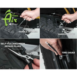 Overland Vehicle Systems 53 Piece Tire Plug Repair Kit being used