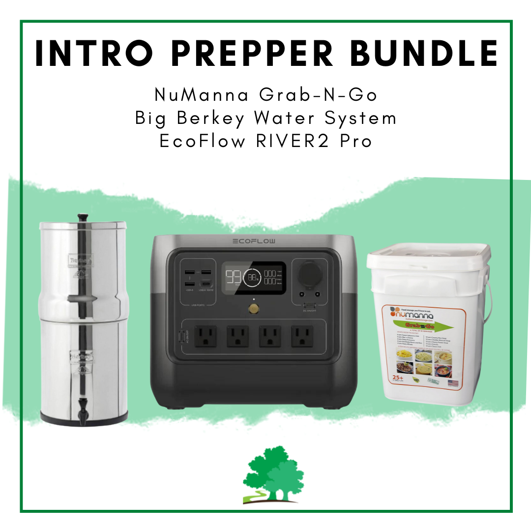 A photo of what is included in the Intro Prepper Bundle by Wild Oak Trail