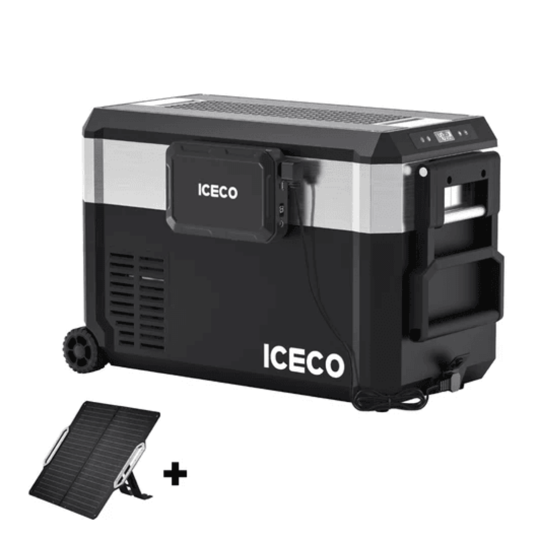 picture of ICECO JP40 Pro with pb250 and solar panel