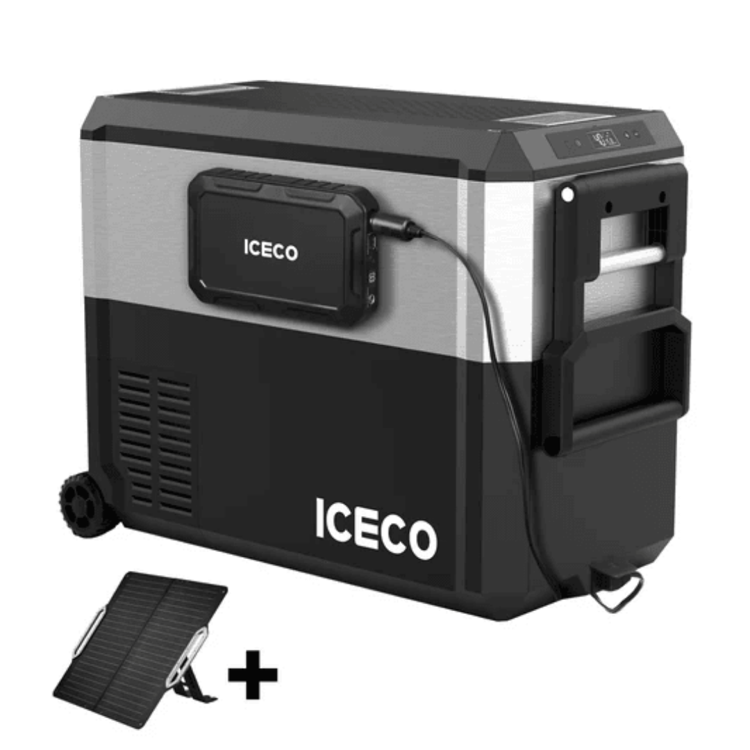 picture of ICECO JP50 Pro with pb250 and solar panel