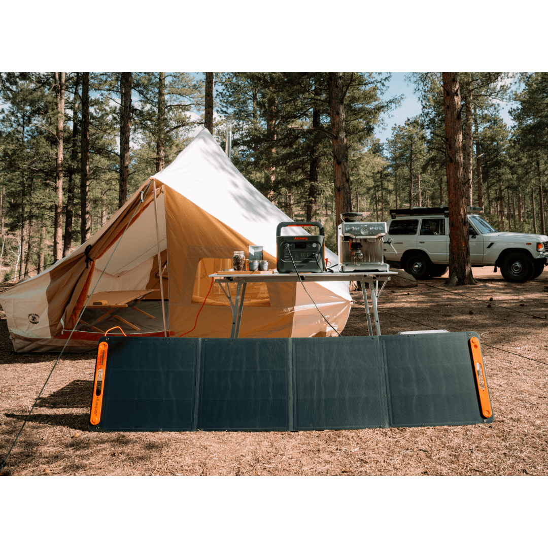 Jackery Explorer 1000 V2 solar charging while camping