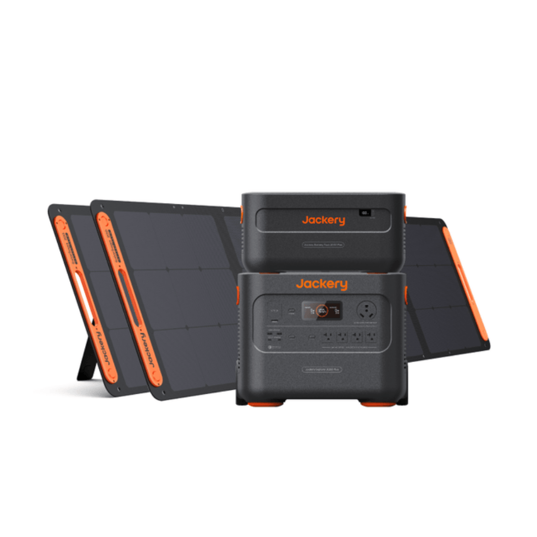 Jackery Explorer 2000 Plus with battery pack and 200W solar panel