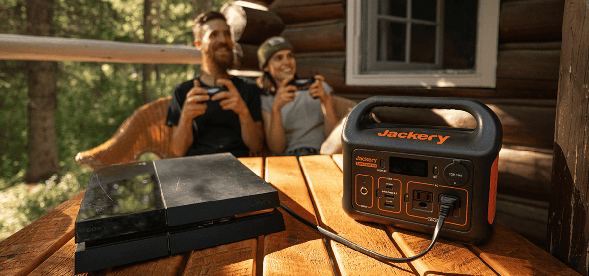 Jackery Explorer 300 powering playstation console