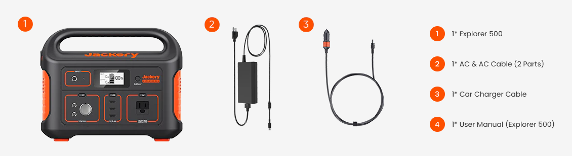 Jackery Explorer 500  Explorer Inclusions