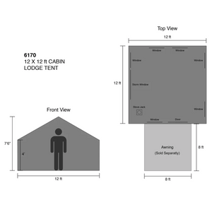 Picture of Kodiak Canvas 12x12 Cabin Tent Dimensions