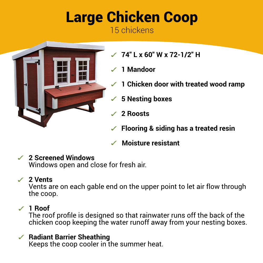 OverEZ Large Chicken Coop Features
