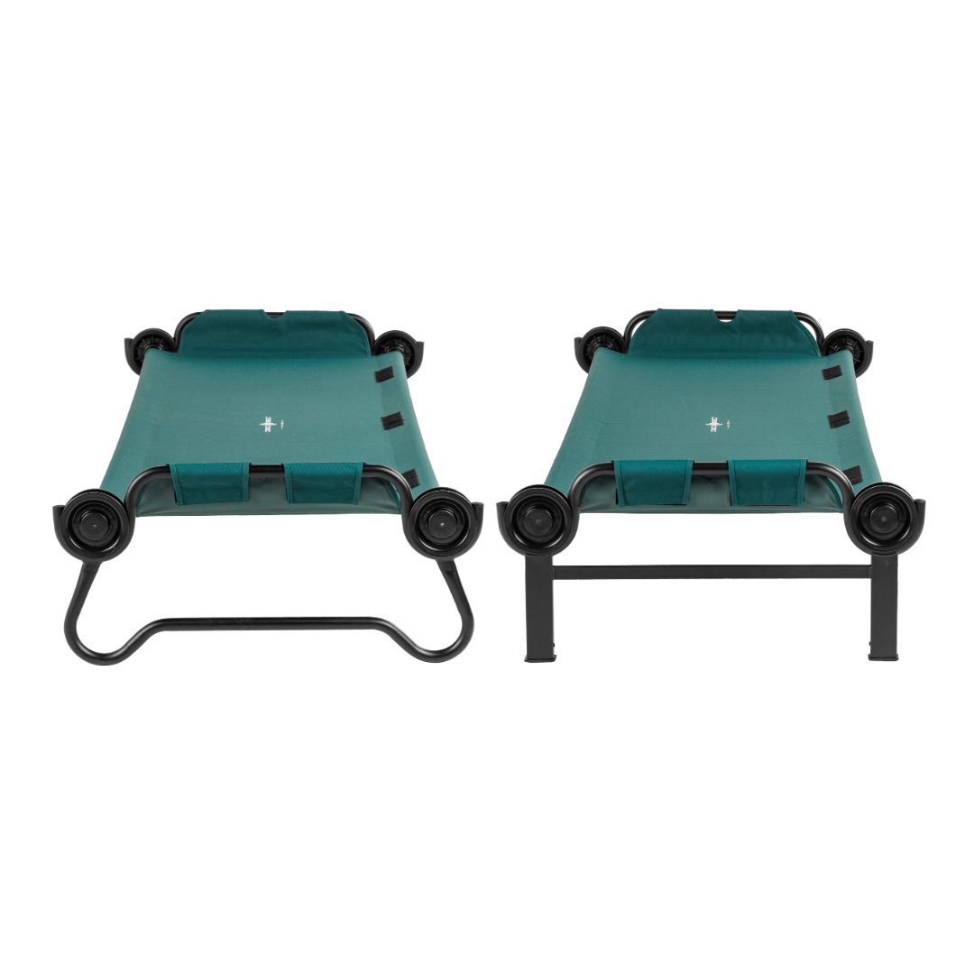 Large Disc-O-Bed Portable Cot System unstacked front view