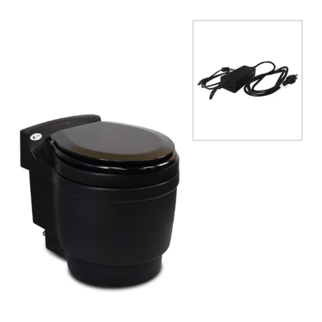 Picture of Laveo Dry Flush Portable Toilet with AC Power Option - Black