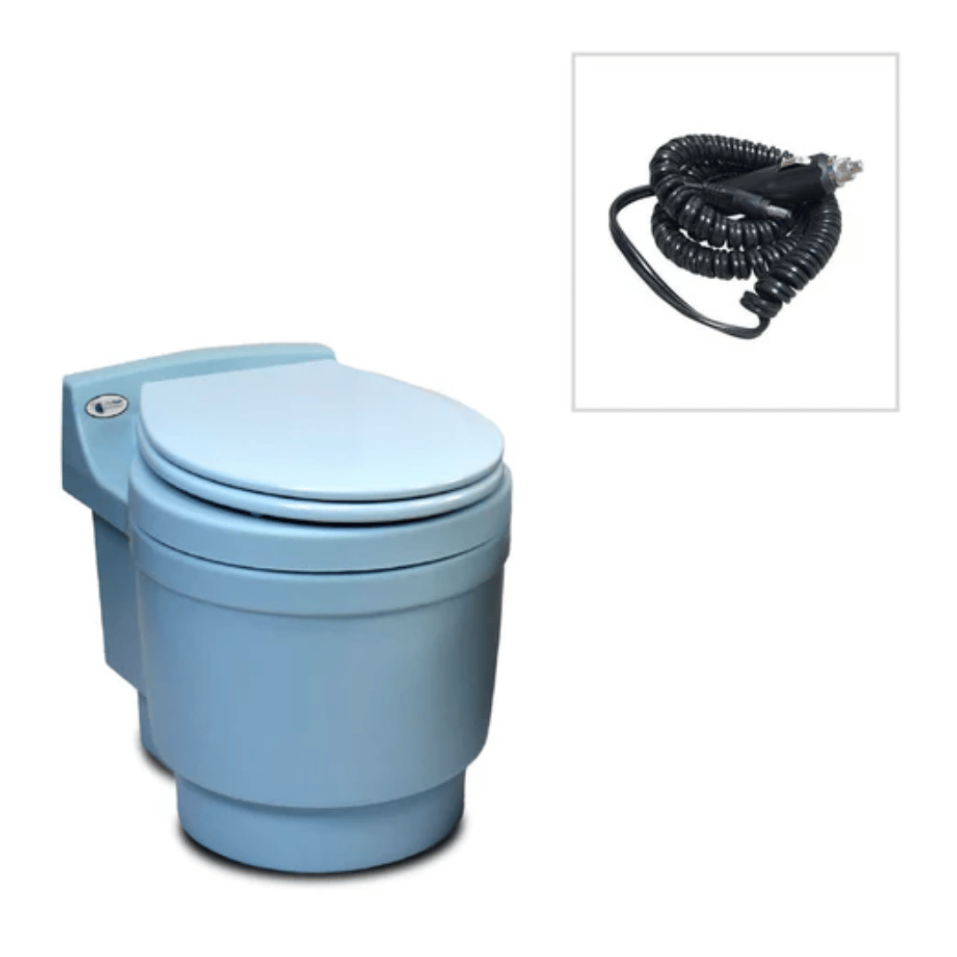 Picture of Laveo Dry Flush Portable Toilet with Car Power Option - Retro Blue