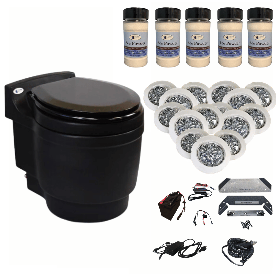 Picture of Laveo Dry Flush Portable Toilet Ultimate Bundle - Black
