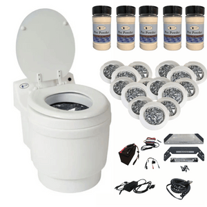 Picture of Laveo Dry Flush Portable Toilet Ultimate Bundle  - White