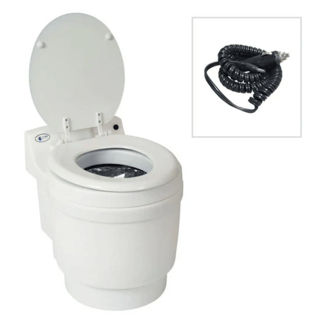 Picture of Laveo Dry Flush Portable Toilet with Car Power Option - White