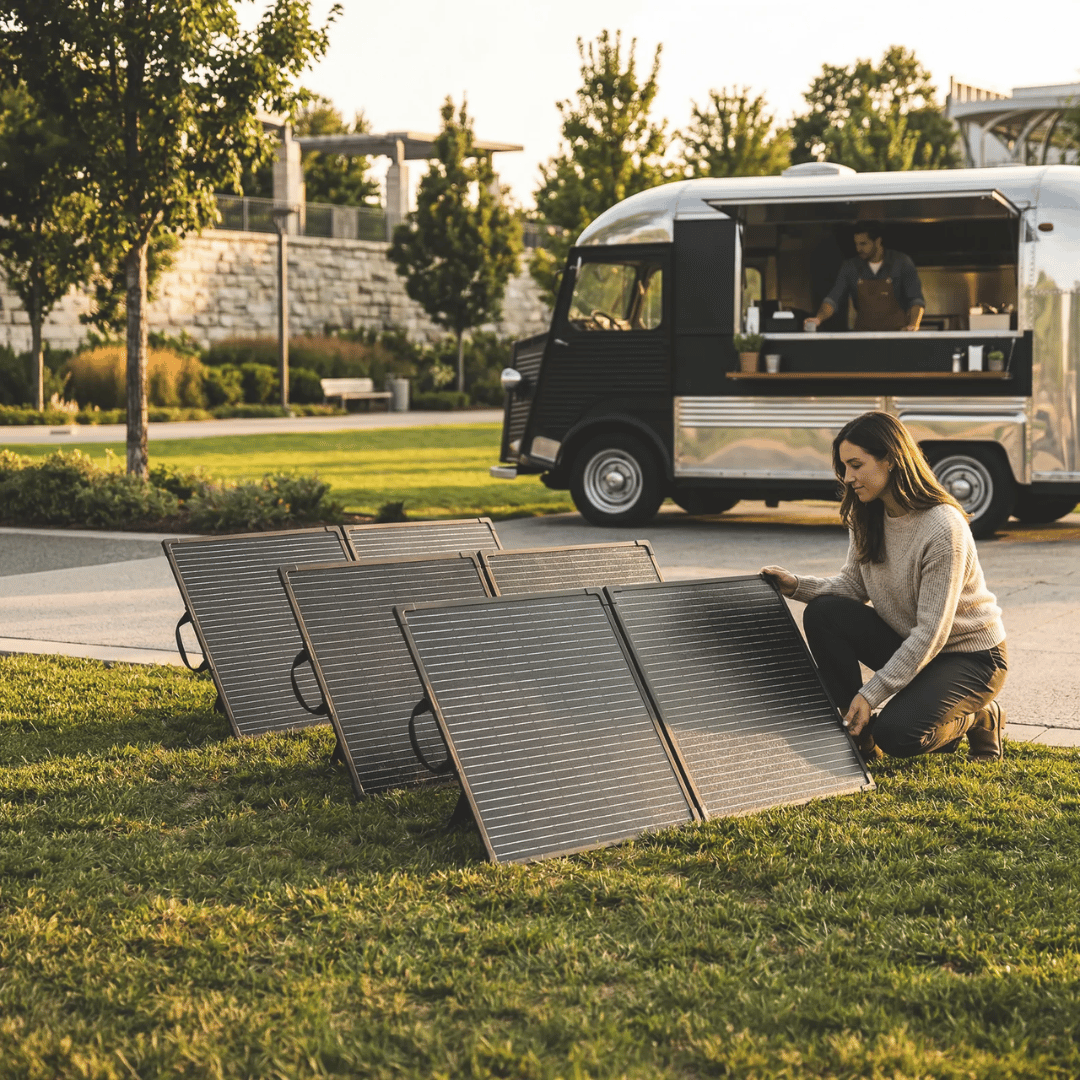Lion Energy - Lion 100W 24V Solar Panel - Lifestyle Image